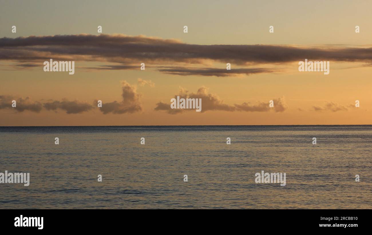 Morgenszene am Pazifik. Naturhintergrund Stockfoto