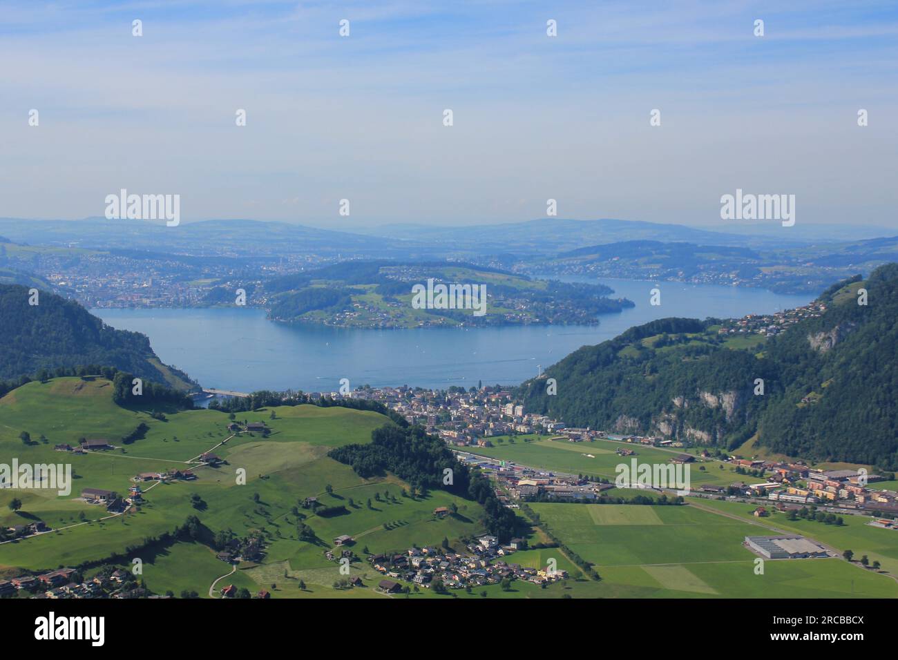 Vierwaldstättersee vom Mount Stanserhorn aus gesehen Stockfoto