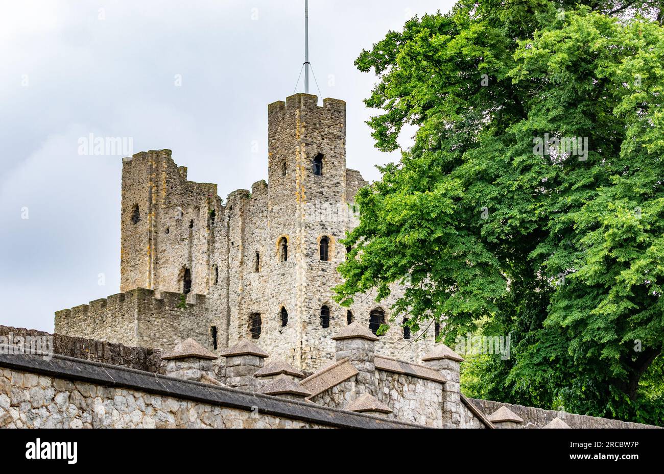 Wunderschöne Aufnahmen von der Burg, aufgenommen in Rochester Stockfoto