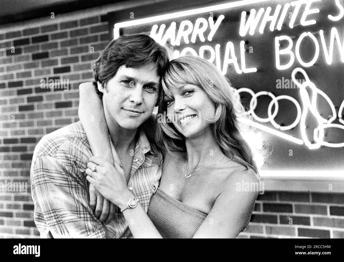 Tim Matheson, Susan Blakely, Drehort des Films "Dreamer", 20. Century-Fox, 1979 Stockfoto