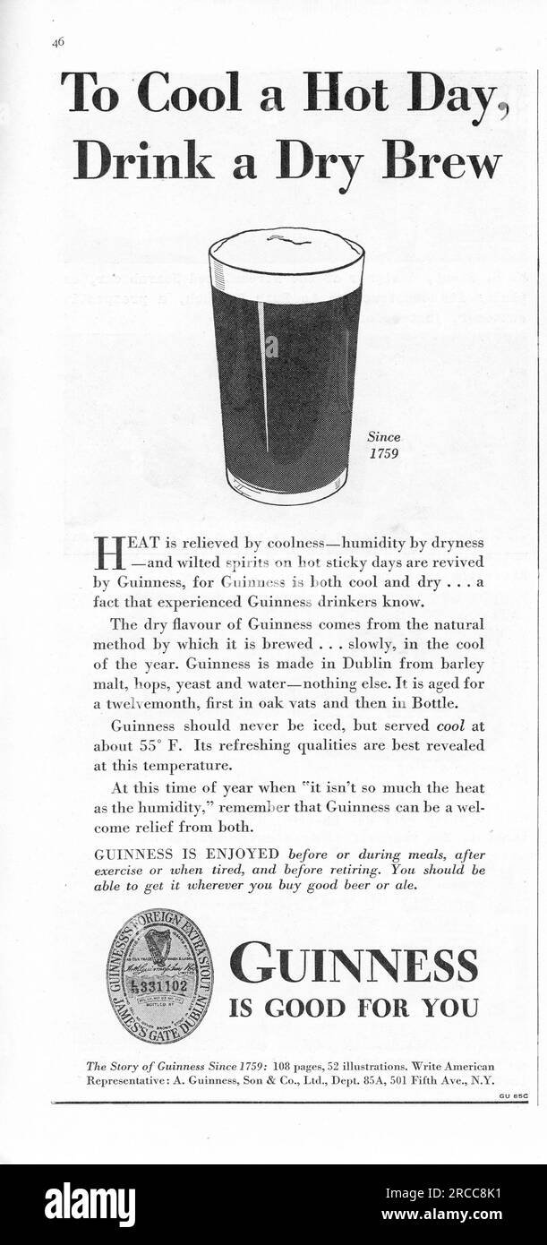 Vintage Time Magazine, 24. August 1936 Ausgabe Werbung, USA Stockfoto