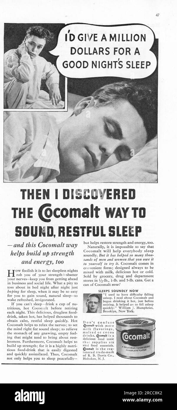 Vintage Time Magazine, 24. August 1936 Ausgabe Werbung, USA Stockfoto