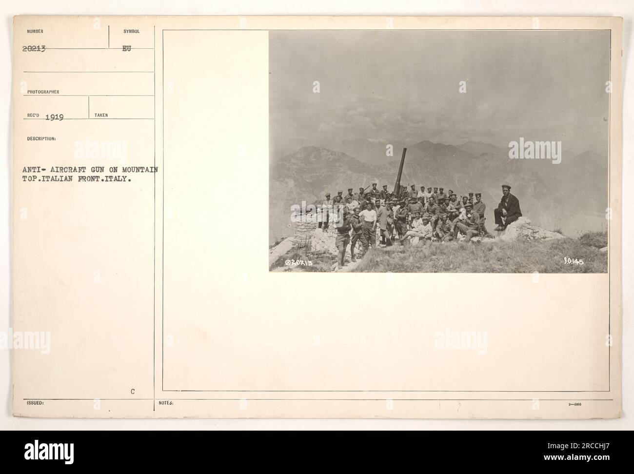 Prima guerra mondiale una posizione di artiglieria italiana Fotos und