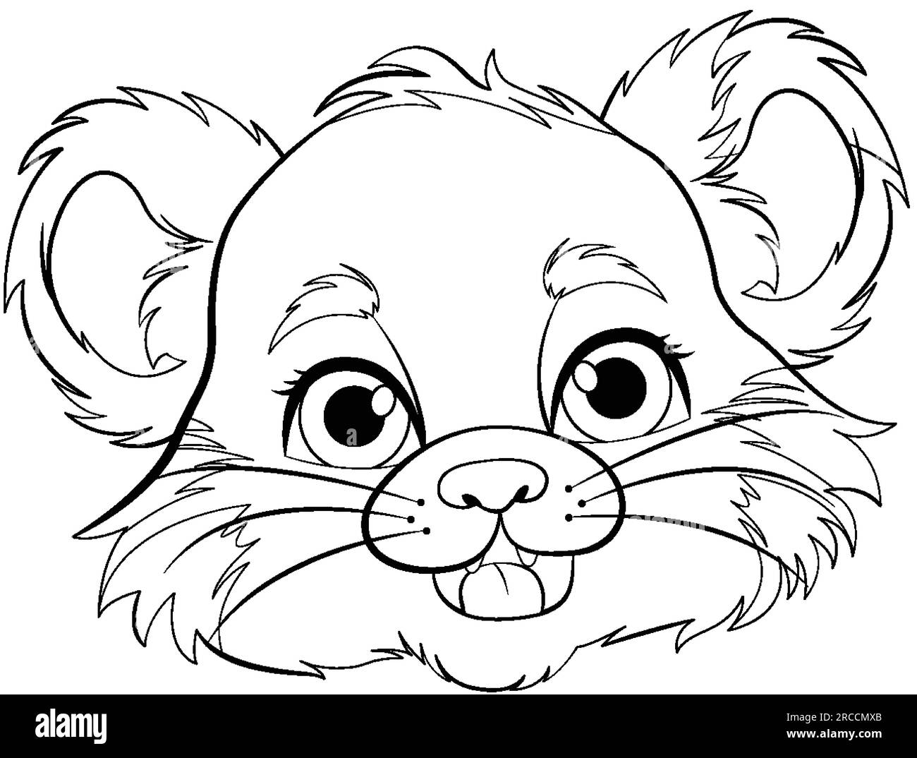 Niedlicher „Baby Tiger“-Zeichentrickfilm zum Ausmalen Stock Vektor