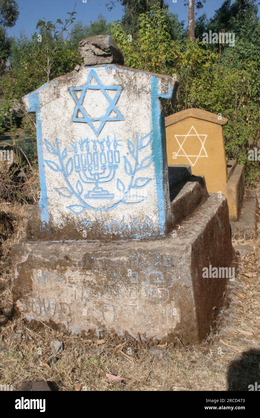 Afrika, Äthiopien, Gondar, Wolleka Dorf, die Beta Israel (die jüdische Gemeinde) Friedhof Stockfoto