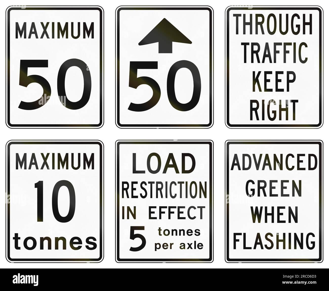Schild mit Geschwindigkeitsbegrenzung in Kanada. Stockfoto