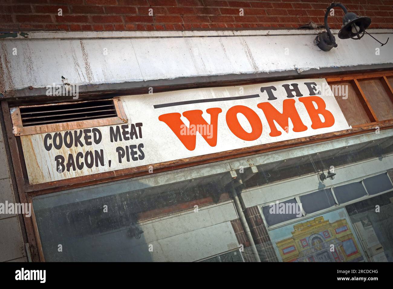 The Womb - Gekochtes Fleisch, Speck, Kuchen, Weaver Square Shopping Centre, 2 Market St, Northwich, Cheshire, England, UK, CW9 5AY Stockfoto
