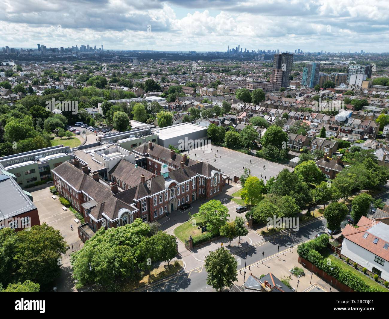 Walthamstow School for Girls, London, UK Drohne, Antenne Stockfoto