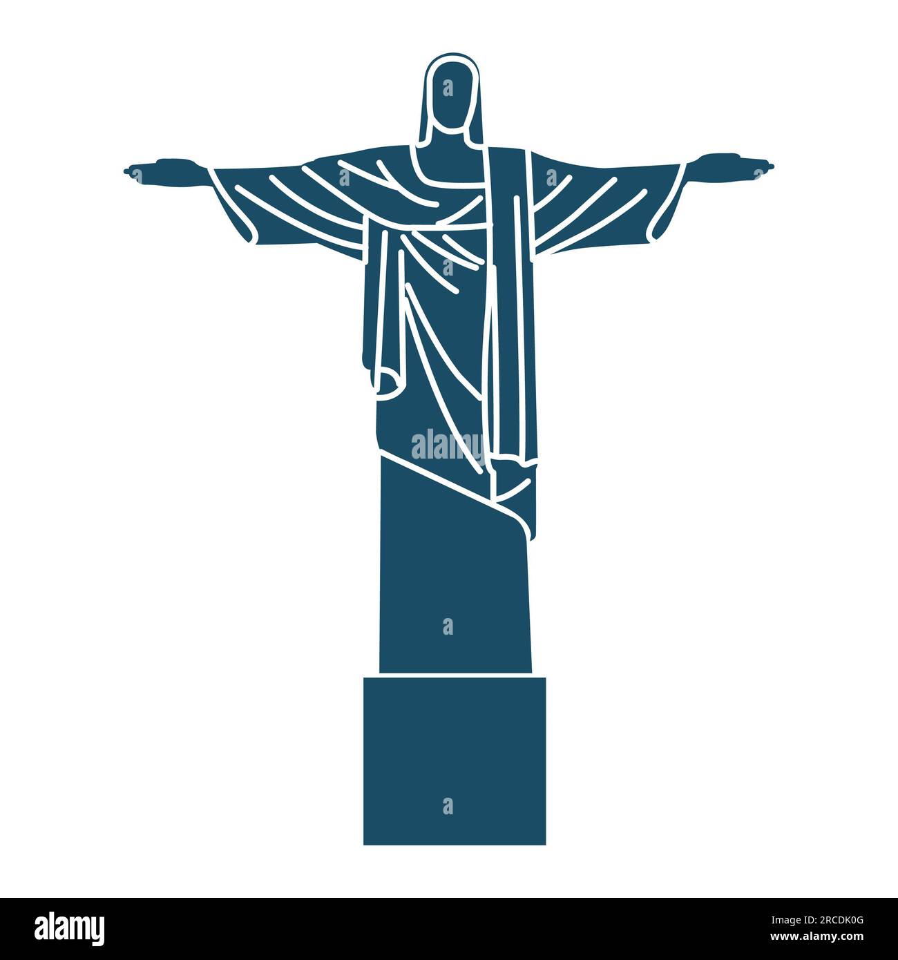 Christus-Erlöser-Symbol auf weißem Hintergrund. Piktogramm, Abbildung des Symbolsatzes. Nützlich für Website-Design, Banner, Printmedien, mobile Apps und Stockfoto