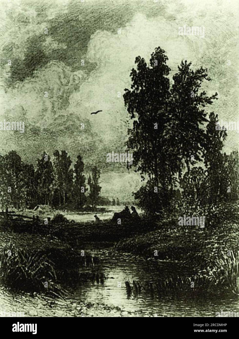 Der Strom 1873 von Ivan Shishkin Stockfoto