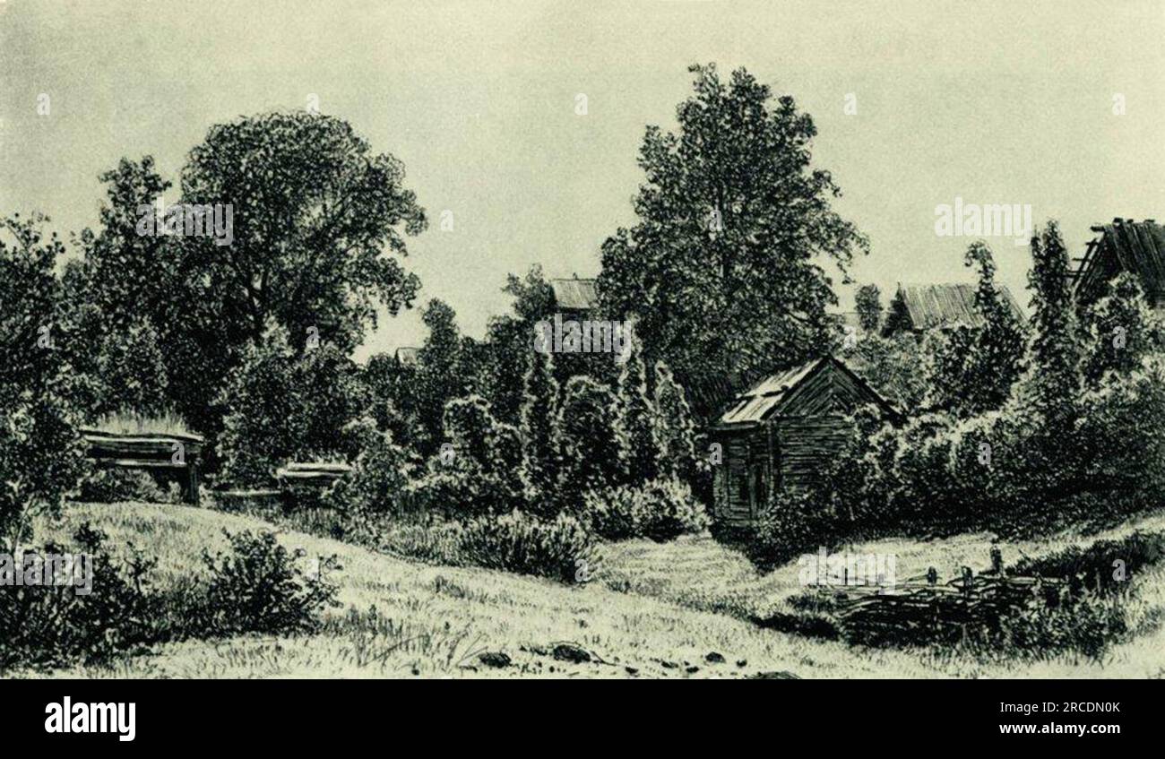 Landschaftsbild 1886 von Ivan Shishkin Stockfoto
