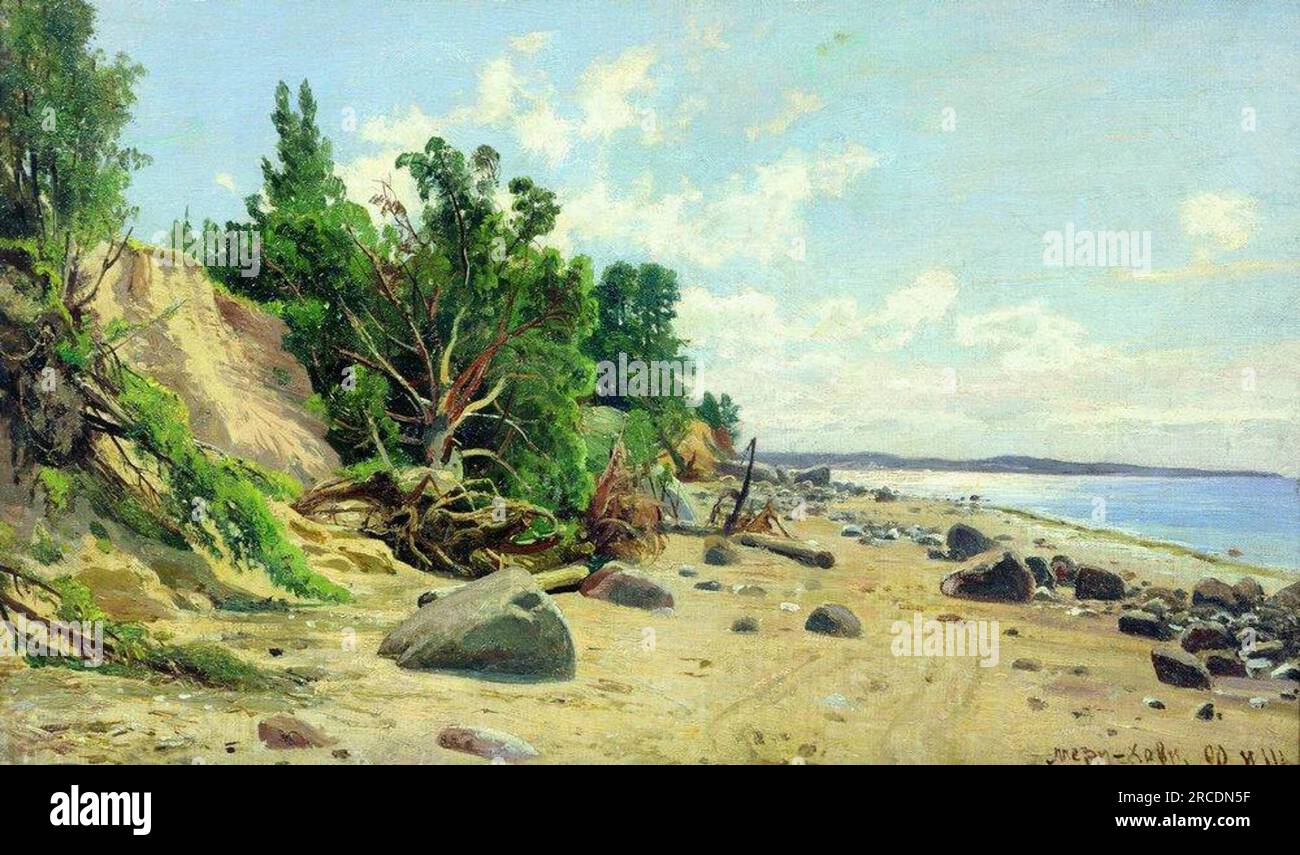 Beach 1890 von Ivan Shishkin Stockfoto