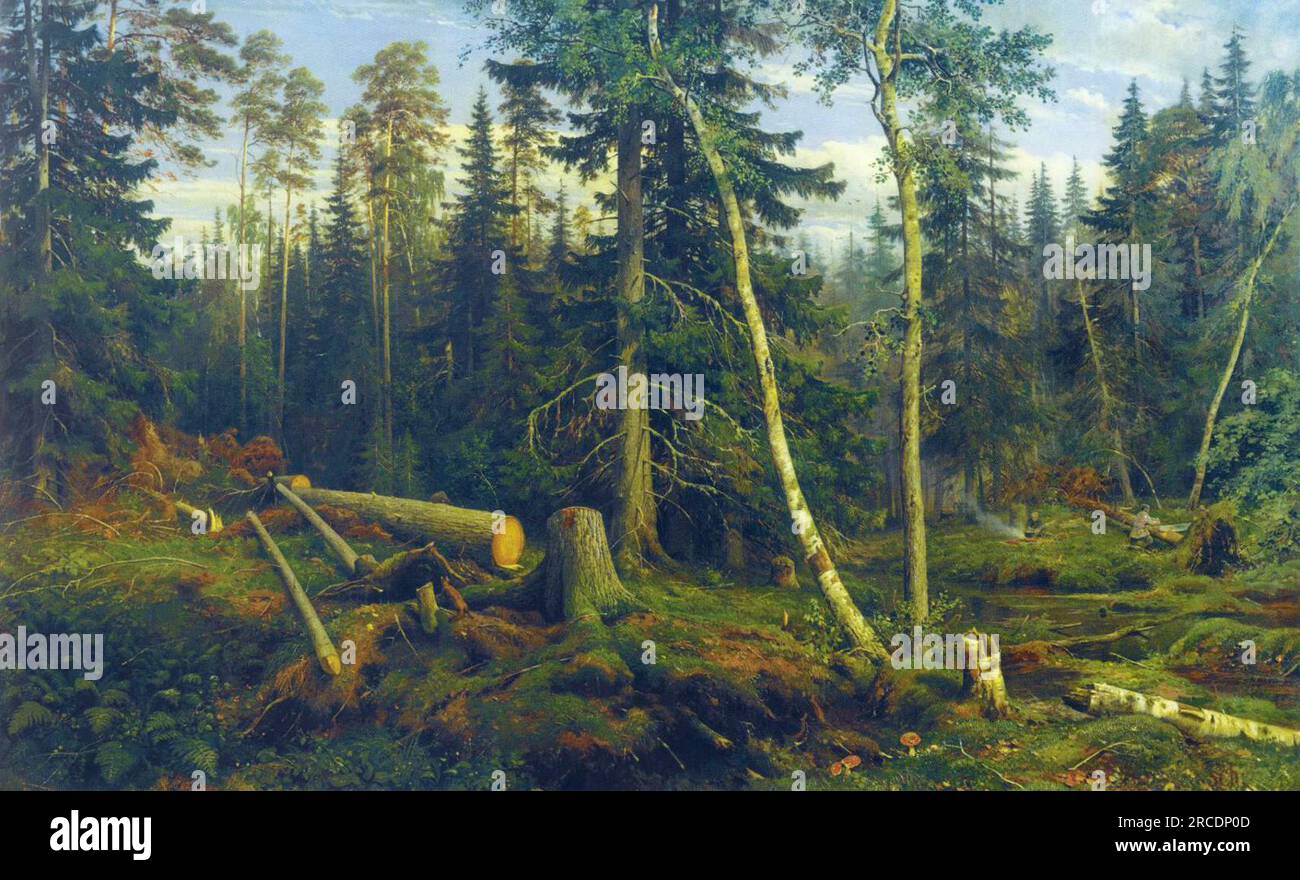Holzfäller 1867 von Ivan Shishkin Stockfoto