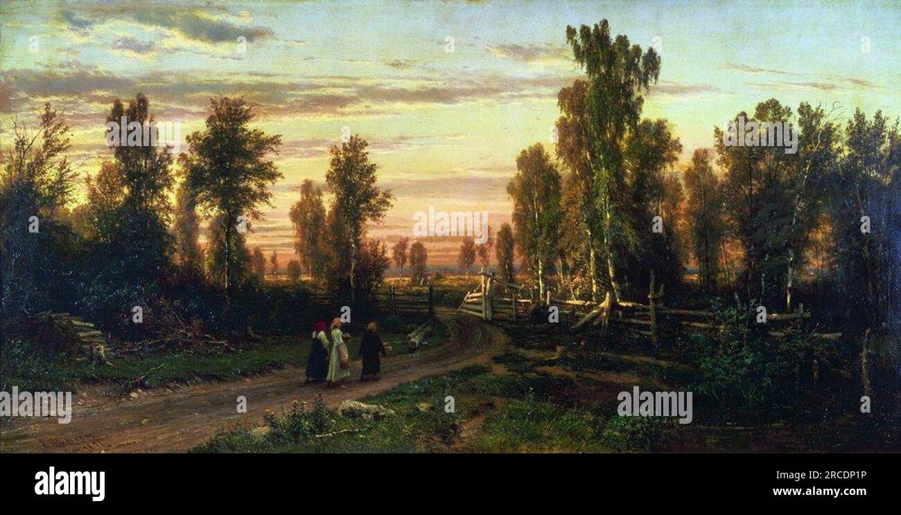 Abend 1871 von Ivan Shishkin Stockfoto