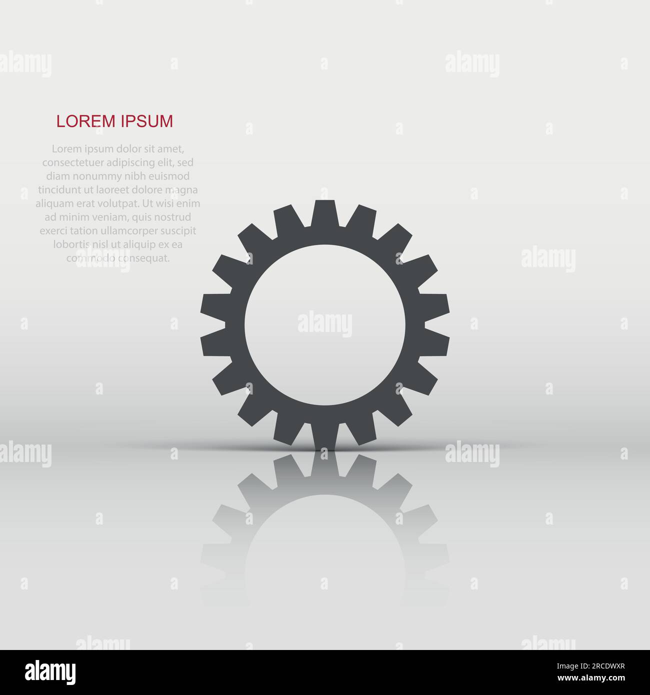 Gang vektor Icon im flachen Stil. Zahnrad Abbildung auf weißem Hintergrund isoliert. Zahnrad Zahnrad Geschäftskonzept. Stock Vektor