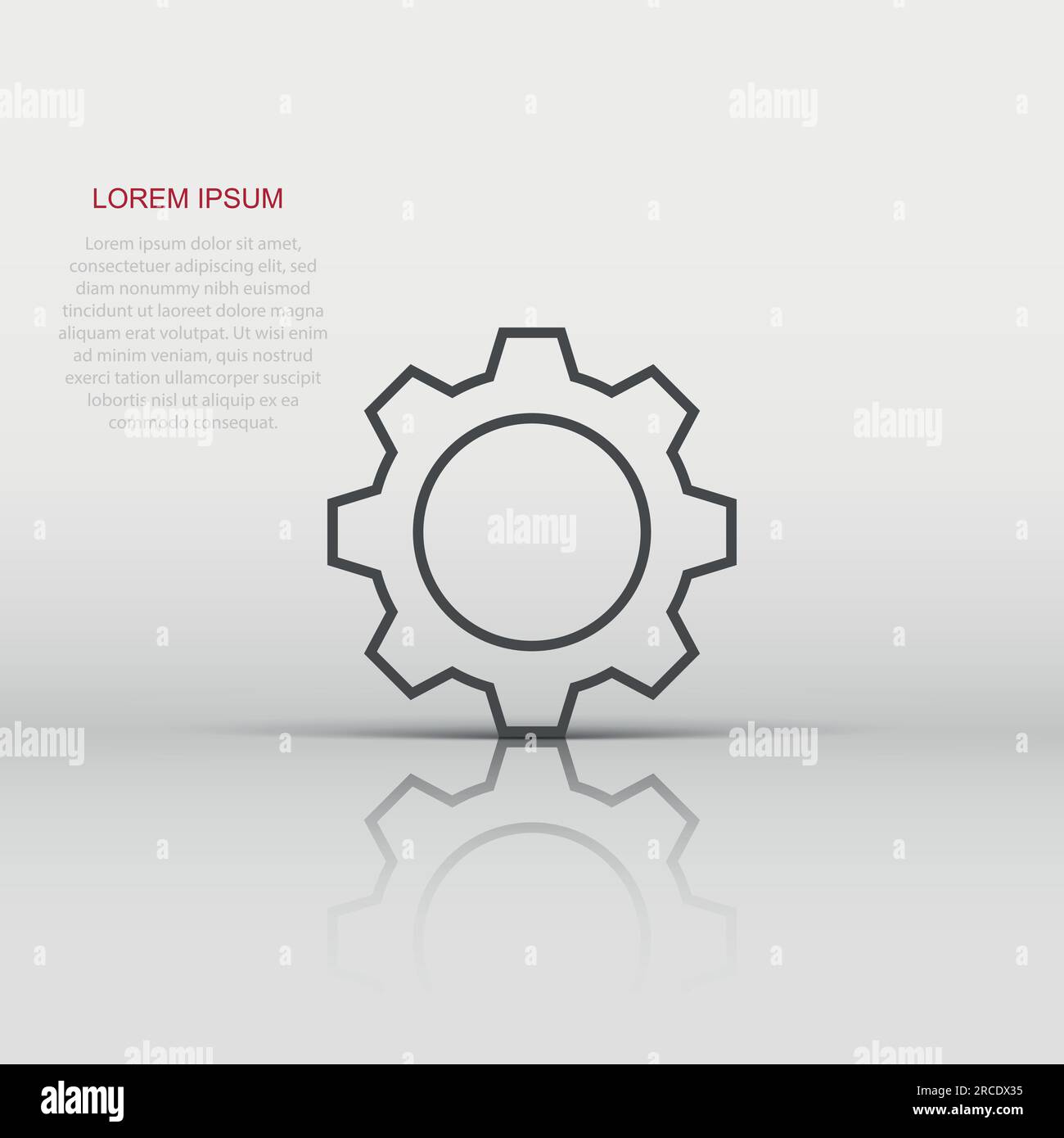 Gang vektor Icon im flachen Stil. Zahnrad Abbildung auf weißem Hintergrund isoliert. Zahnrad Zahnrad Geschäftskonzept. Stock Vektor