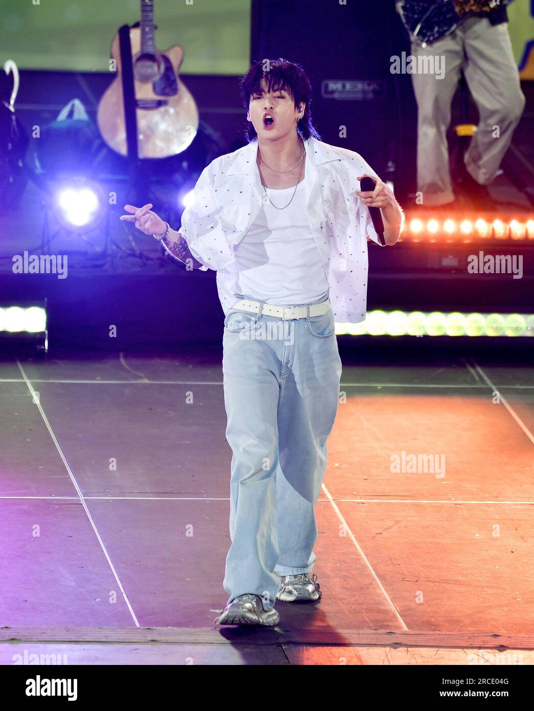 South Korean singer Jung Kook from the Kpop band BTS performs solo on