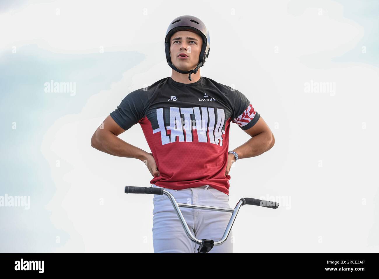 Ernests Zebolds (Lettland). BMX Freestyle Männer. Europameisterschaft München 2022 Stockfoto