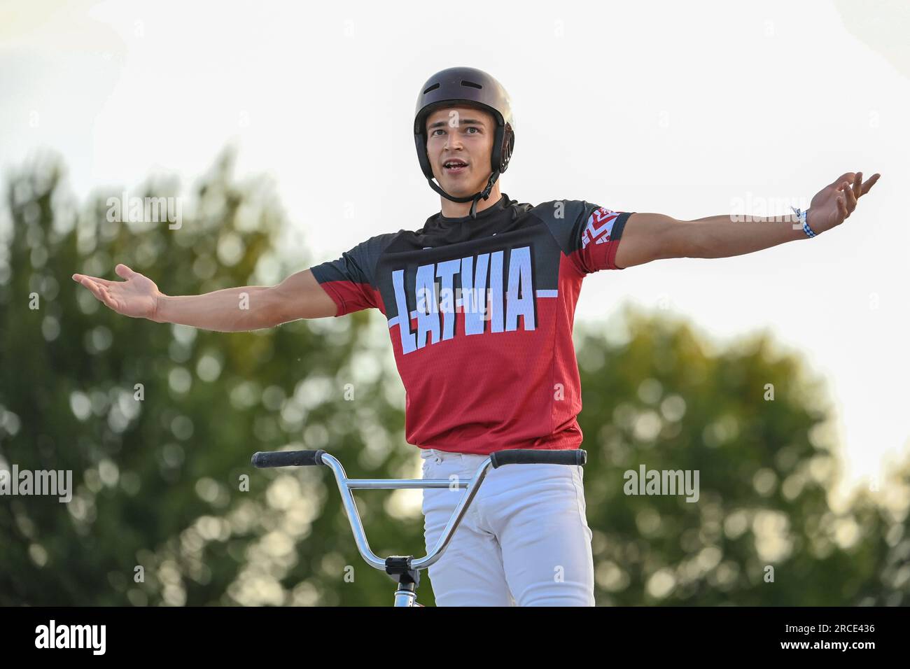 Ernests Zebolds (Lettland). BMX Freestyle Männer. Europameisterschaft München 2022 Stockfoto