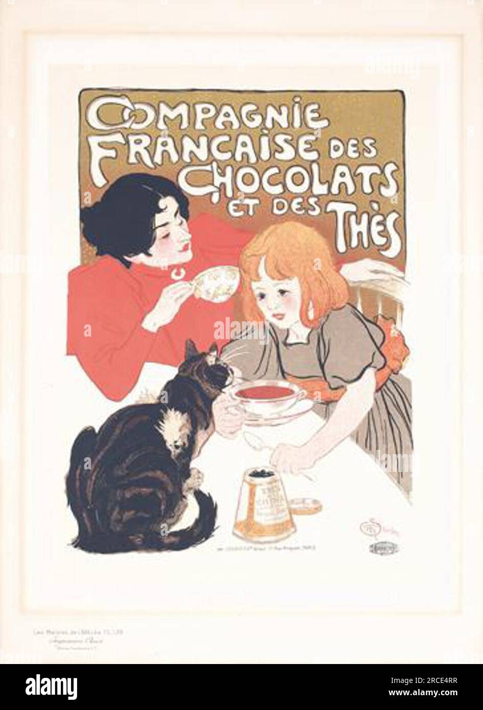 Compagne Francaise des Chocolats Maitres de l'Affiche 1895 von Theophile Steinlen Stockfoto