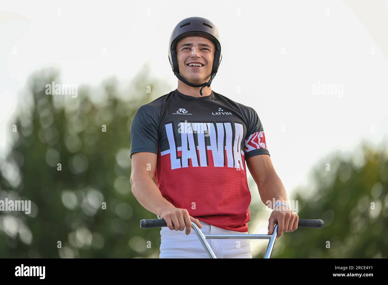 Ernests Zebolds (Lettland). BMX Freestyle Männer. Europameisterschaft München 2022 Stockfoto