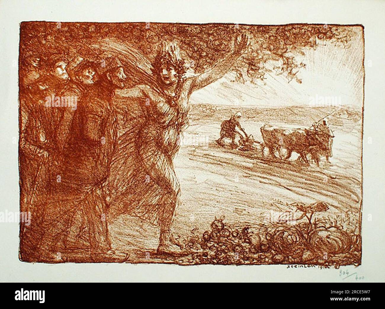 Les Agriculteurs Mutiles 1916 von Theophile Steinlen Stockfoto