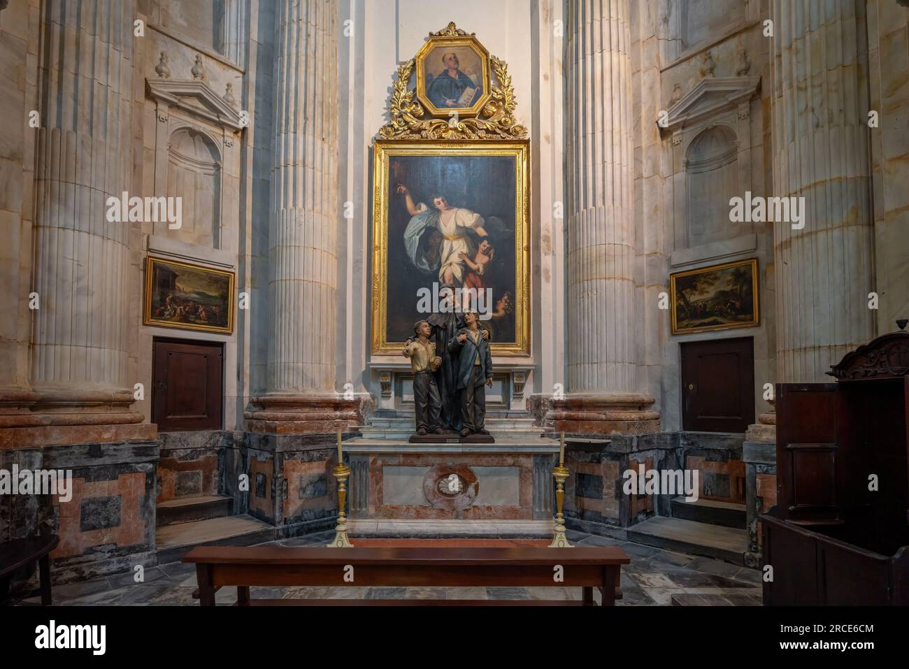 Kapelle des Schutzengels in der Kathedrale von Cadiz - Cadiz, Andalusien, Spanien Stockfoto