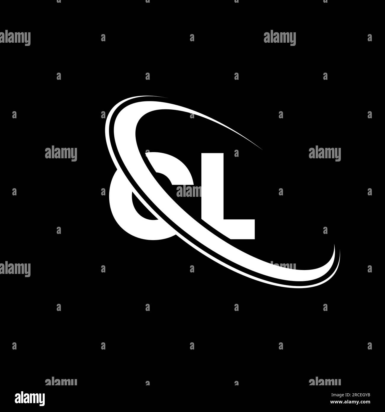 CL-Logo. C L-Ausführung. Weißer CL-Buchstabe. Logo mit CL/C L-Buchstaben. Anfangsbuchstabe CL Linked Circle Monogram Logo in Großbuchstaben. Stock Vektor