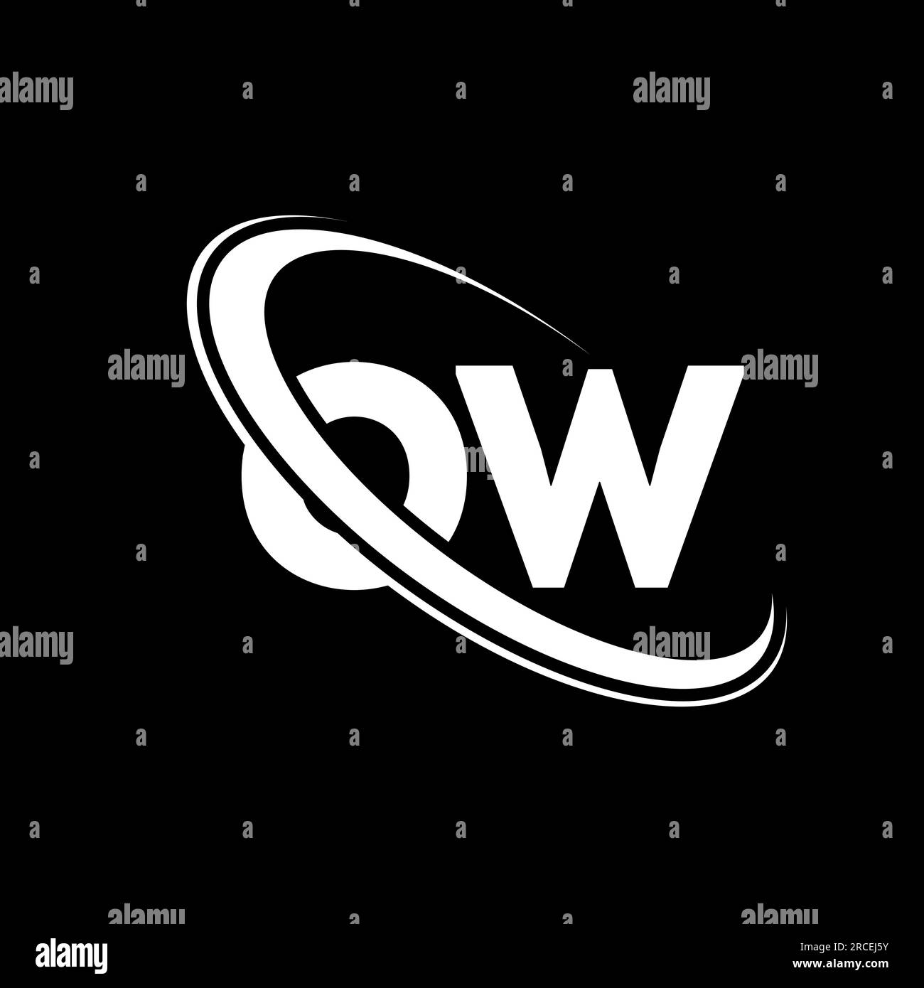 OW-Logo. O W-Design. Weißer OW-Buchstabe. OW/O W-Logo-Design. Anfangsbuchstabe OW Linked Circle Monogram Logo in Großbuchstaben. Stock Vektor