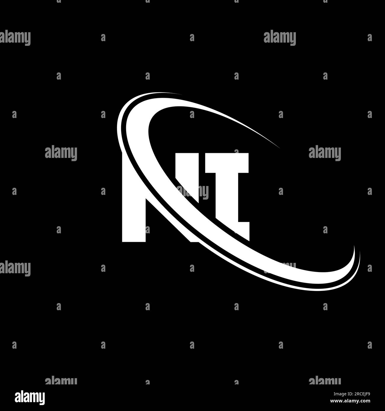 NI-Logo. N i Design. Weißer NI-Buchstabe. Logo mit NI/N I-Buchstaben. Anfangsbuchstabe NI gekettetes, großgeschriebenes Monogramm-Logo. Stock Vektor