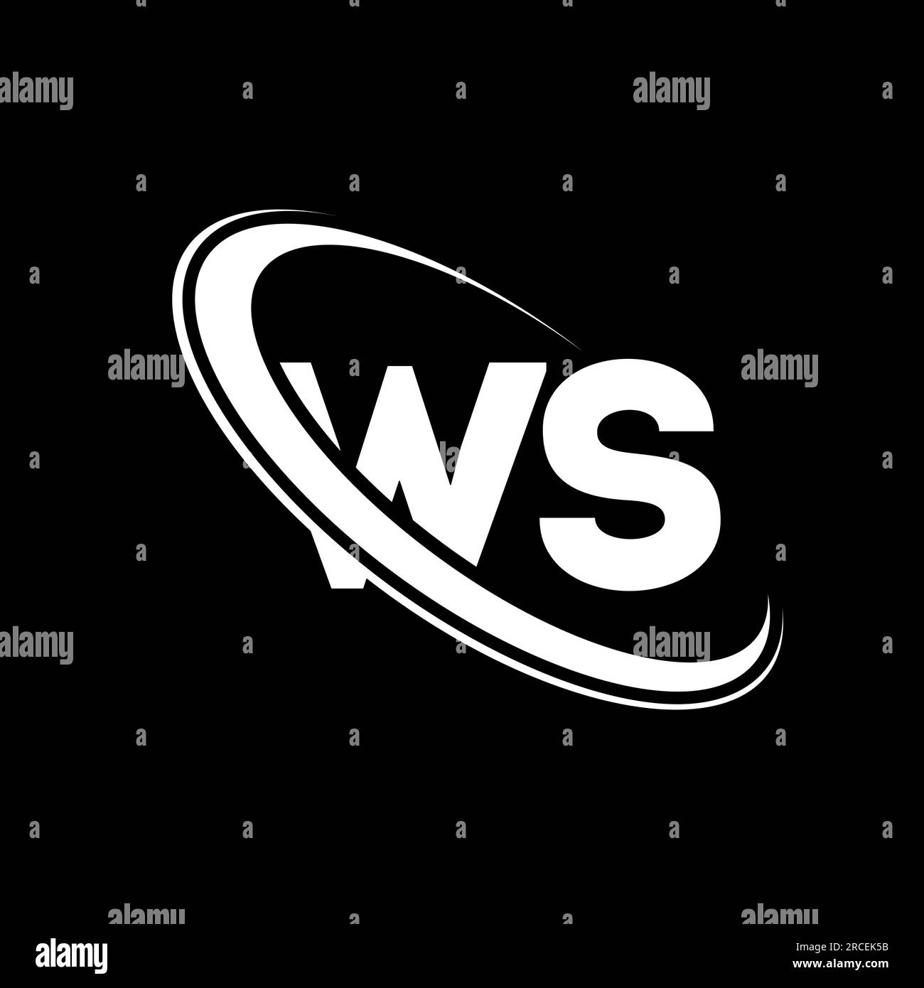 WS-Logo. W S-Design. Weißer Buchstabe „WS“. Logo mit WS/W S-Buchstaben. Anfangsbuchstabe WS Linked Circle Monogram Logo in Großbuchstaben. Stock Vektor