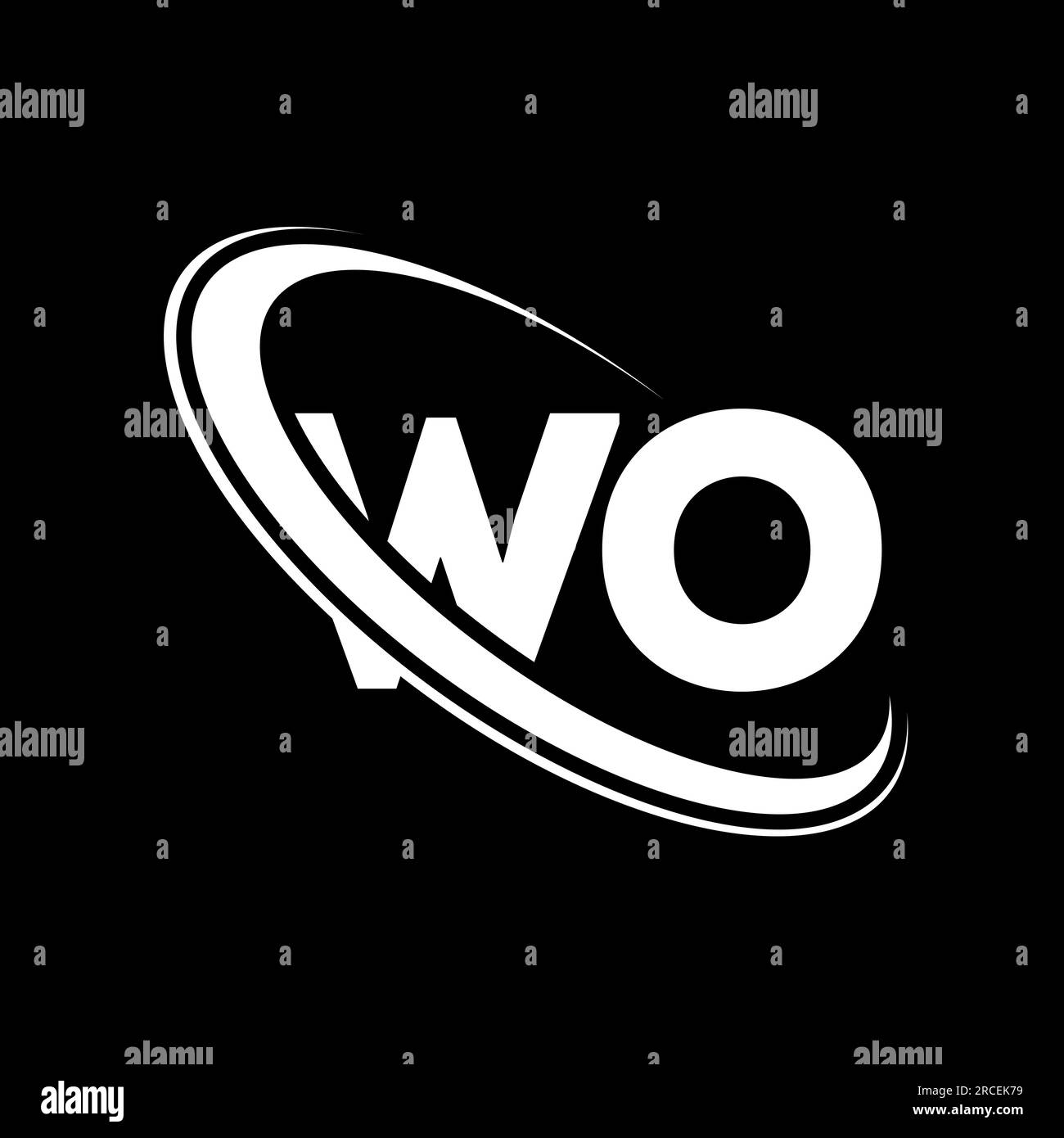 WO-Logo. W O Konstruktion. Weißer AA-Buchstabe. LOGO MIT „WO/W O“-Buchstaben. Anfangsbuchstabe MIT verbundenem Kreis Monogramm-Logo in Großbuchstaben. Stock Vektor