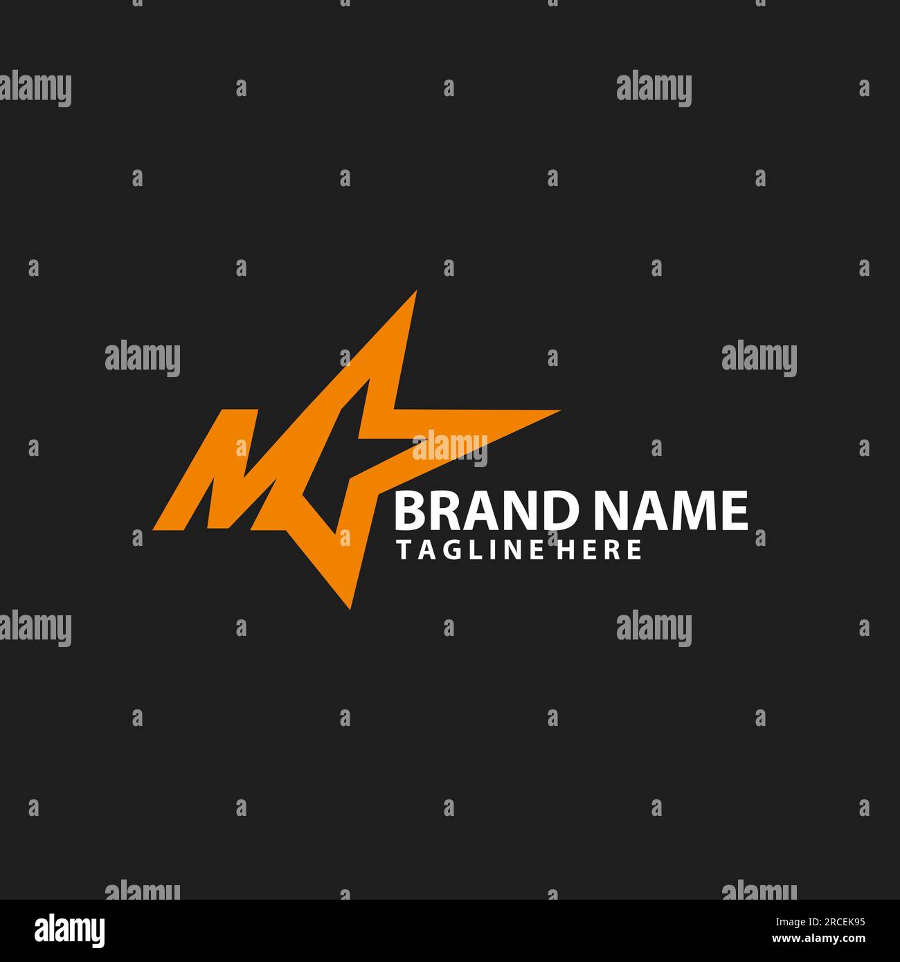 Buchstabe M mit Vektor im Sternenlogo Stock Vektor