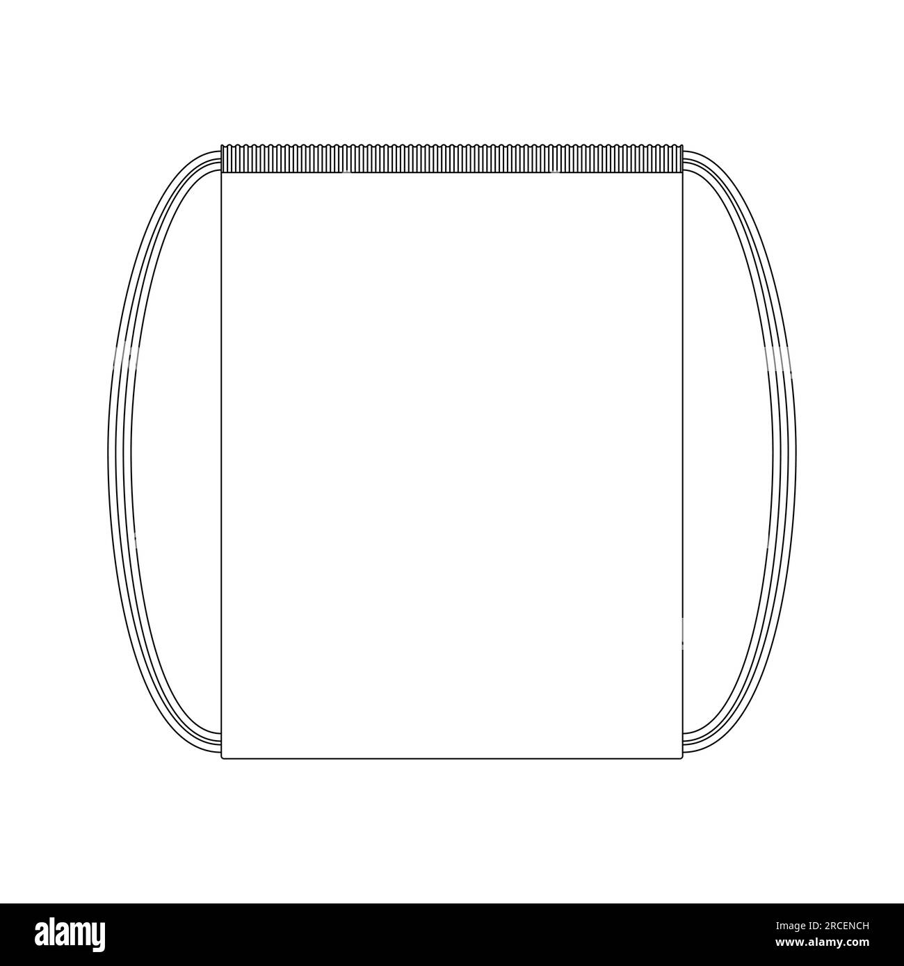 Schablone Kordelzugbeutel Vektorgrafik flache Design umreißt die Bekleidungskollektion Stock Vektor