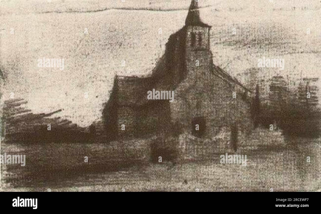 St. Martin's Church in Tongelre 1885; Nunen/Nuenen, Niederlande, von Vincent van Gogh Stockfoto