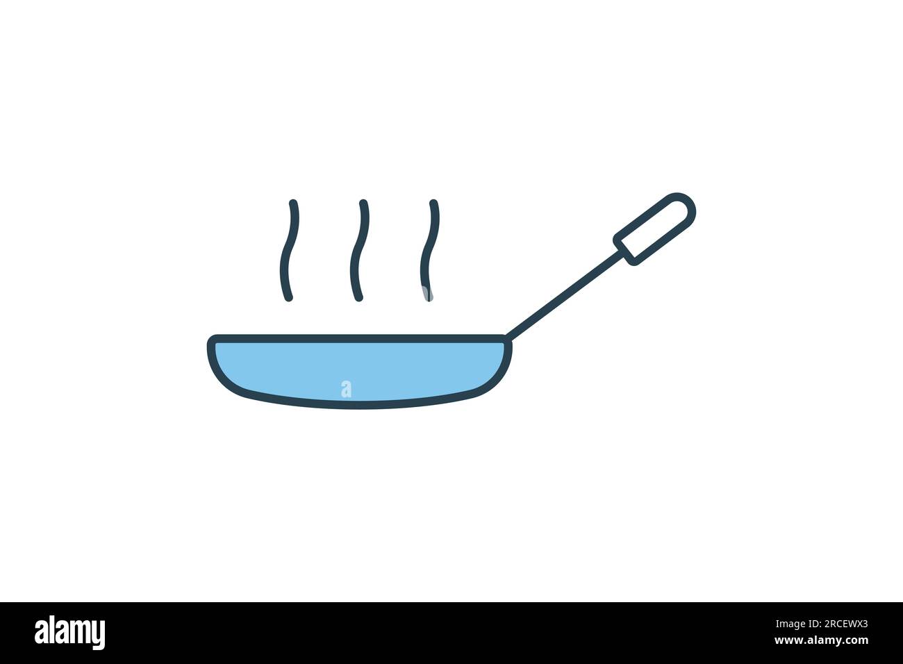 Bratpfanne-Symbol. Symbol für Kochen, Haushaltsgeräte. Flaches Design im Icon-Stil. Einfache Vektorkonstruktion editierbar Stock Vektor