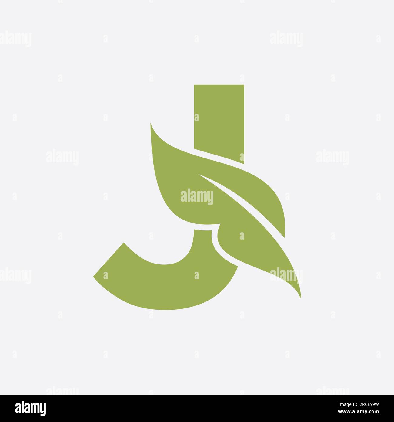 Logo mit J-Blattdesign. Vektorvorlage Für Logotyp Eco-Farm. Organisches Symbol Stock Vektor