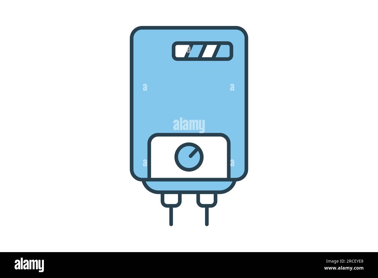 Symbol Wasserheizung. Symbol für elektronische Haushaltsgeräte. Flaches Design im Icon-Stil. Einfache Vektorkonstruktion editierbar Stock Vektor