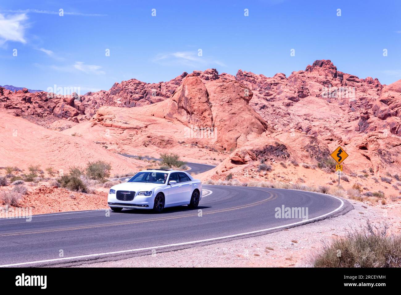 Die Straße im „Valley of Fire“ Nevada USA Stockfoto