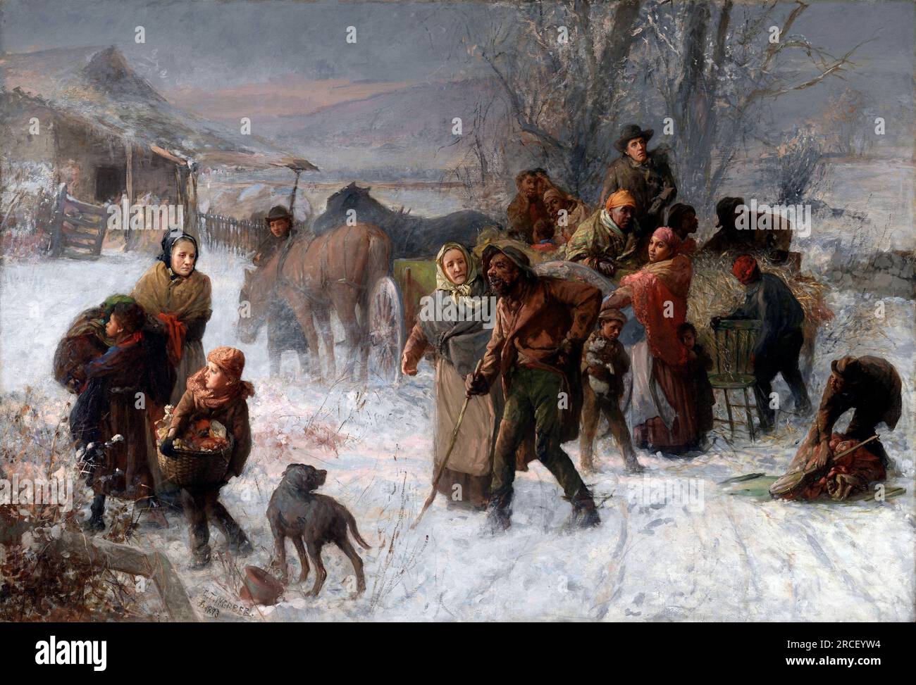 The Underground Railroad vom amerikanischen Künstler Charles T. Webber (1825-1911), OIL on Canvas, 1893 Stockfoto