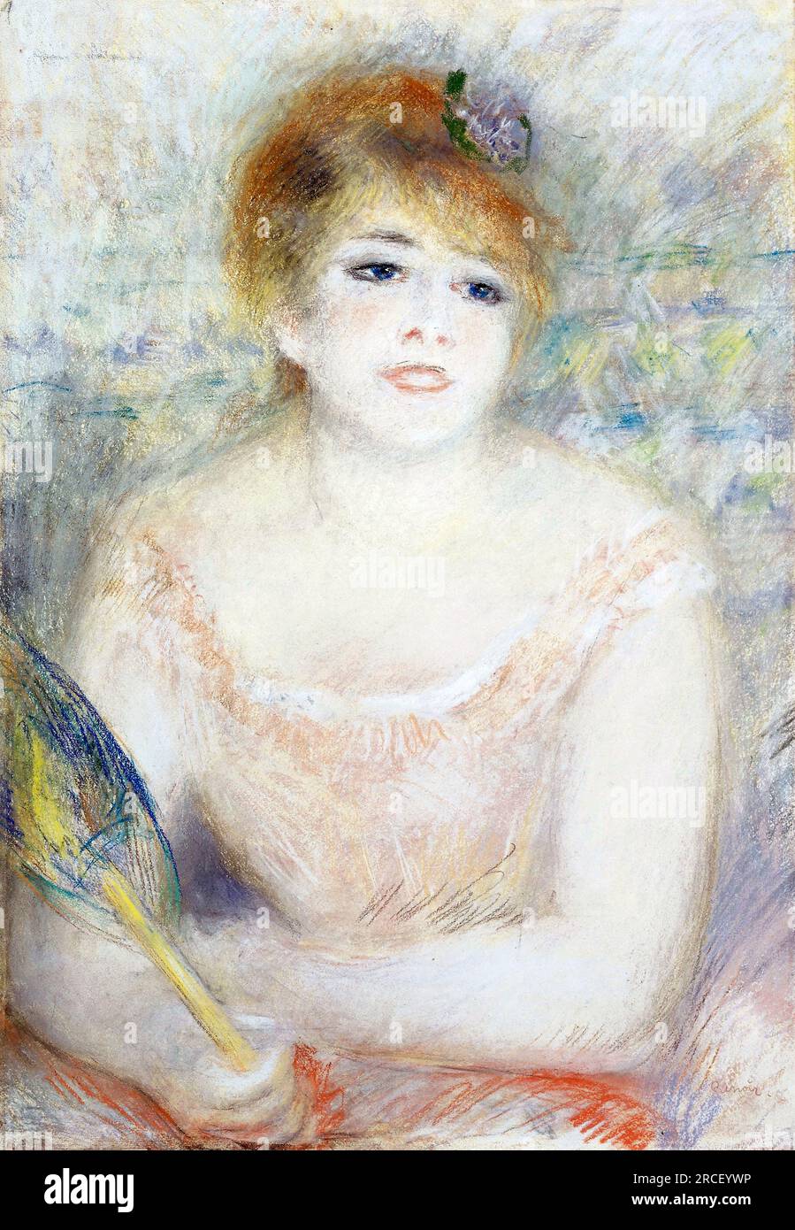 Mademoiselle Jeanne Samary von Pierre Auguste Renoir (1841-1919), Pastel, c. 1878 Stockfoto