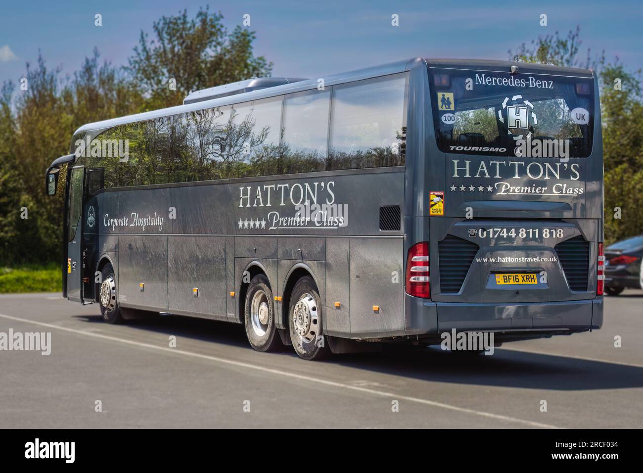 23.06.23 Point De Hoc, Normandie, Frankreich. Hattons Travel Premier Coach Hire In St. Helens Stockfoto