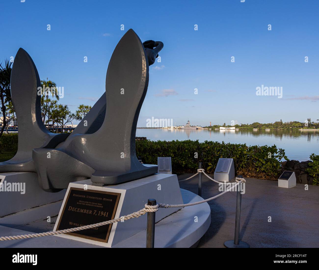 Memorial to Lost Soldatemen of the Attack on Pearl Harbor, Pearl Harbor National Memorial , Oahu, Hawaii, USA Stockfoto