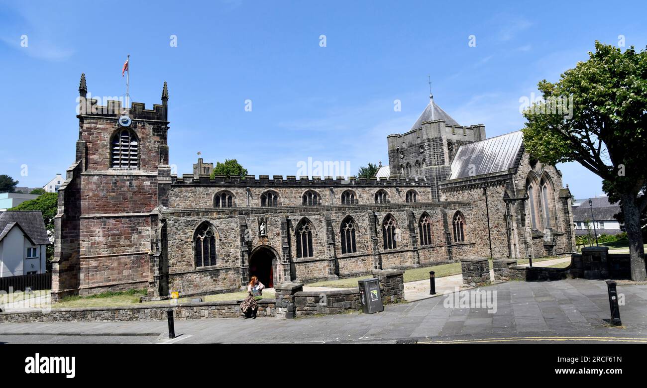 Bangor Cathedral North Wales, Großbritannien Stockfoto