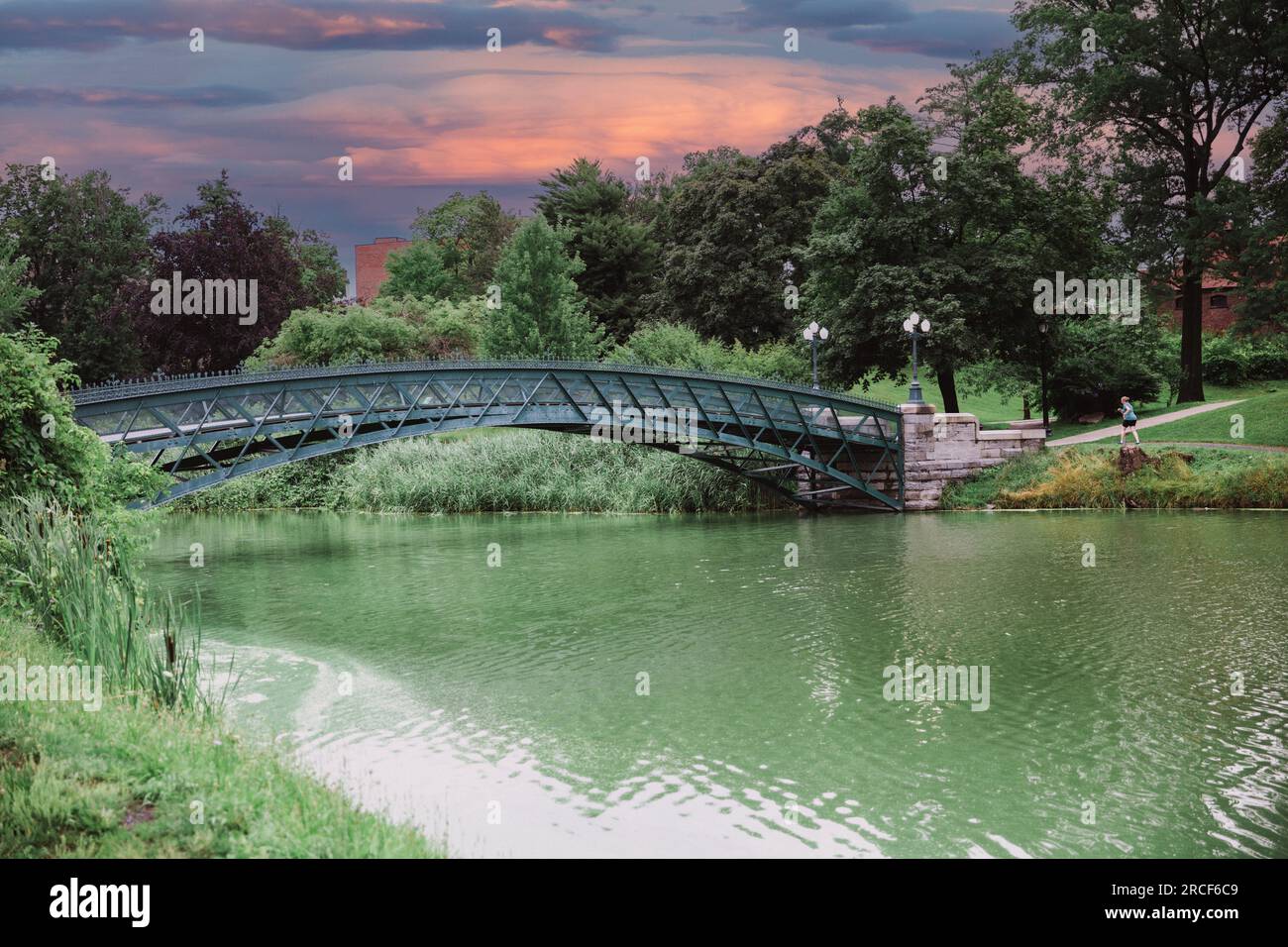 Washington Park Lake Bridge in Albany New York Stockfoto