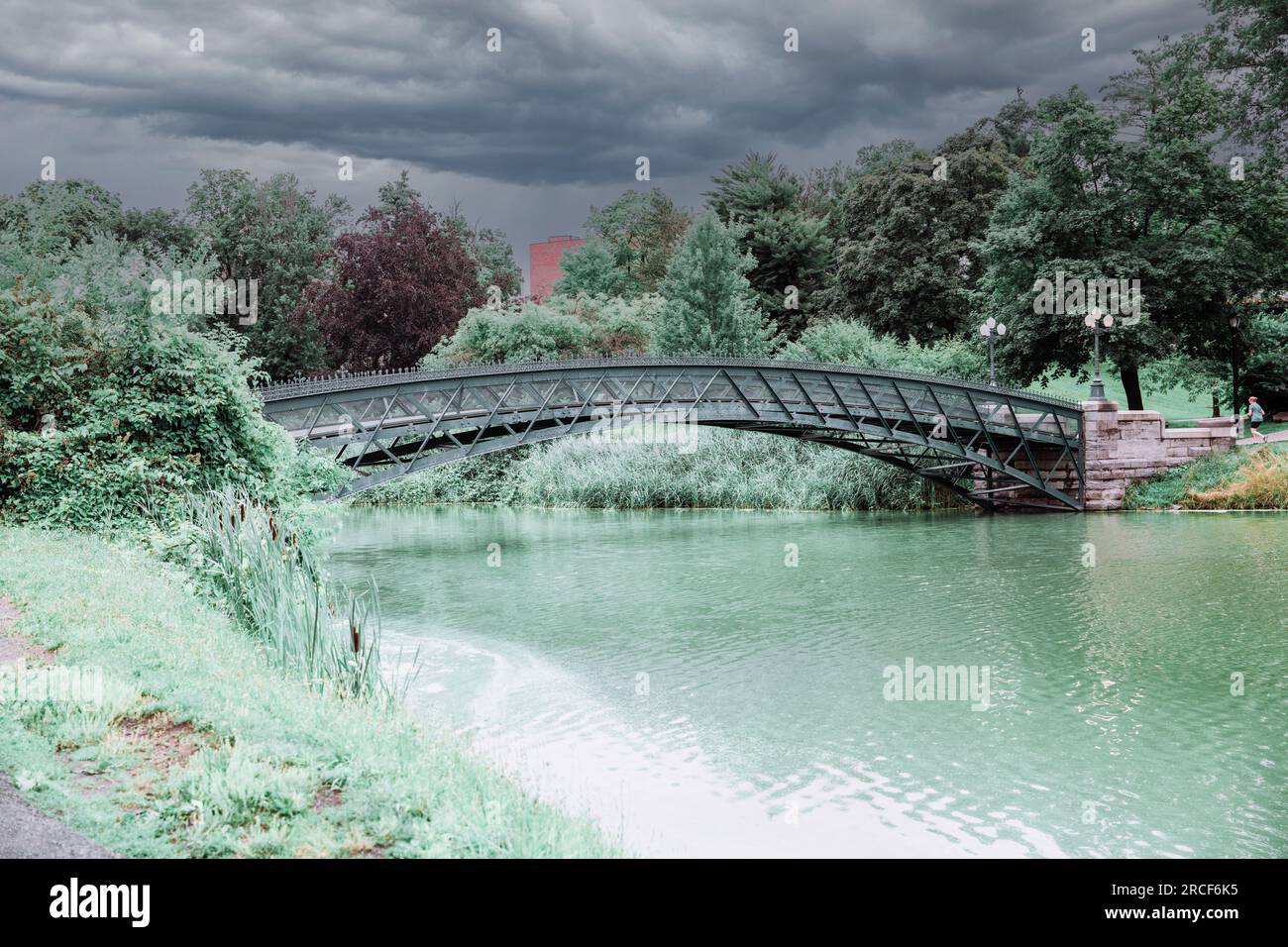 Washington Park Lake Bridge in Albany New York Stockfoto