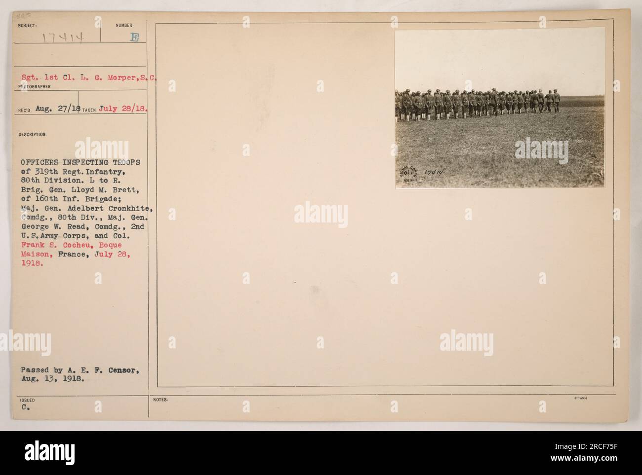 Offiziere der 28 division Fotos und Bildmaterial in hoher Auflösung