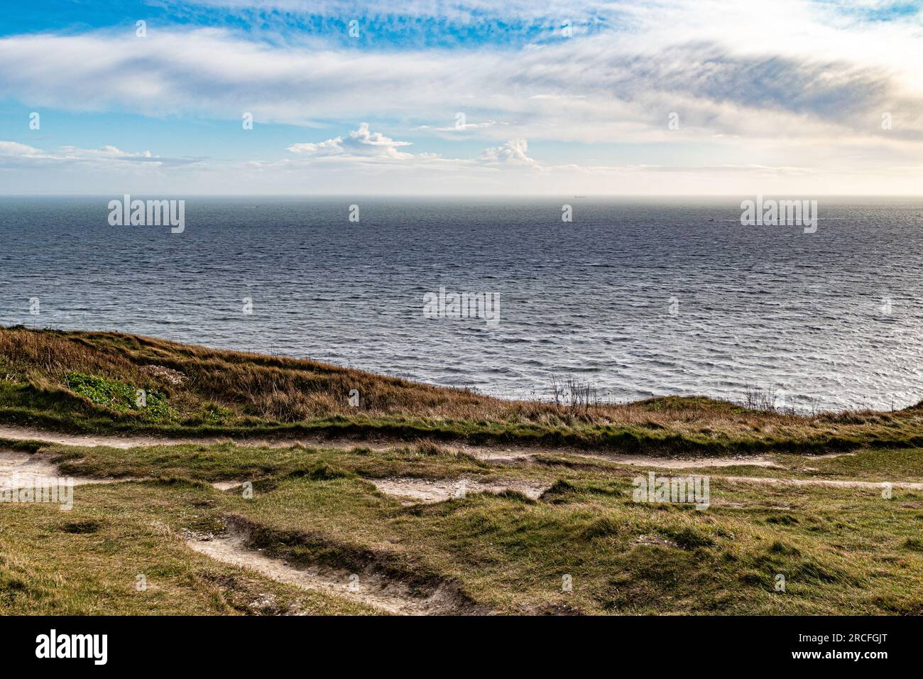 Wunderschönes Landschaftsfoto in Großbritannien am Meer Stockfoto