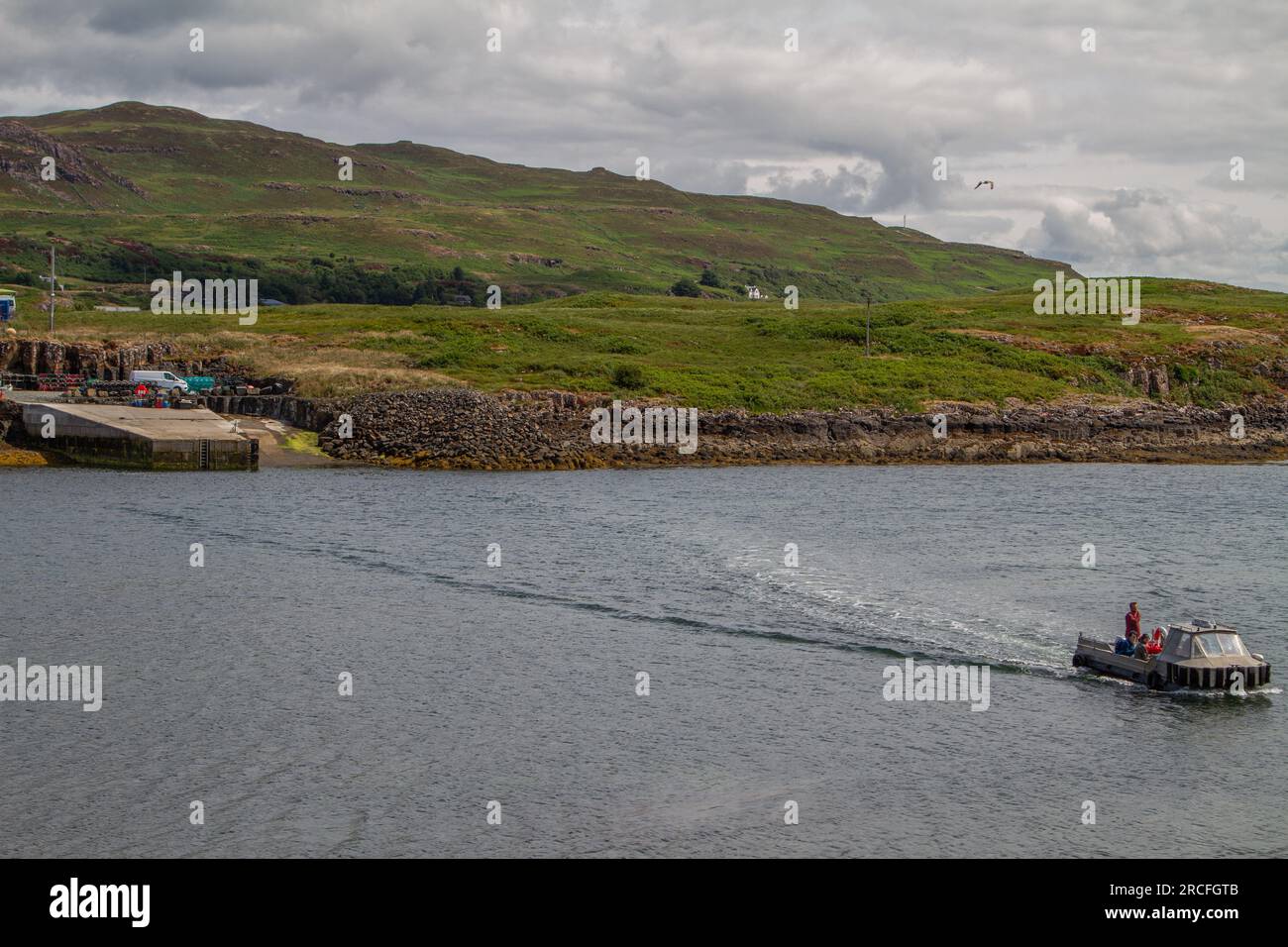 Die Fähre nach Ulva Island von Mull, Schottland Stockfoto