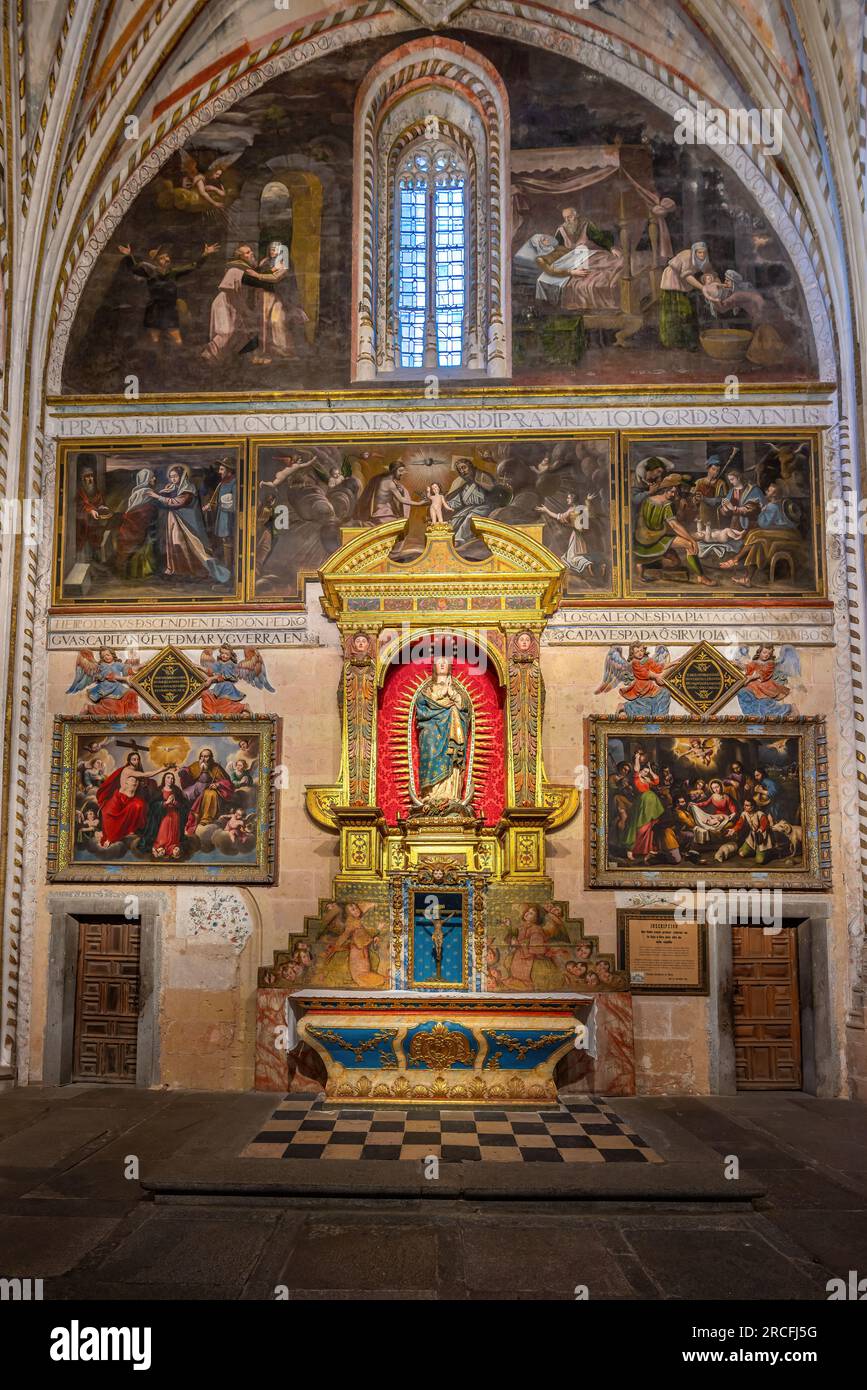 Kapelle der unbefleckten Empfängnis (La Concepcion) in der Kathedrale von Segovia - Segovia, Spanien Stockfoto
